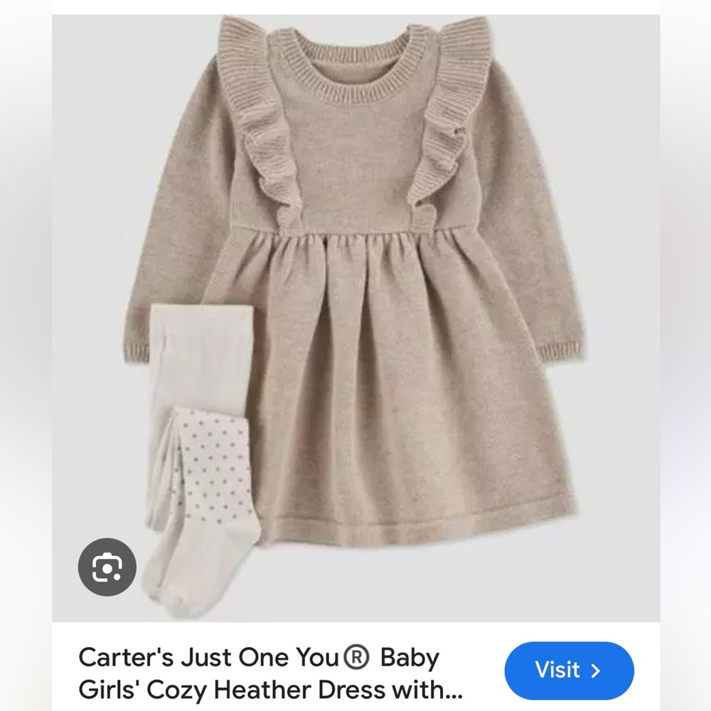 Baby Girl’s Heather Dress w/Tights - Picture 1 of 4